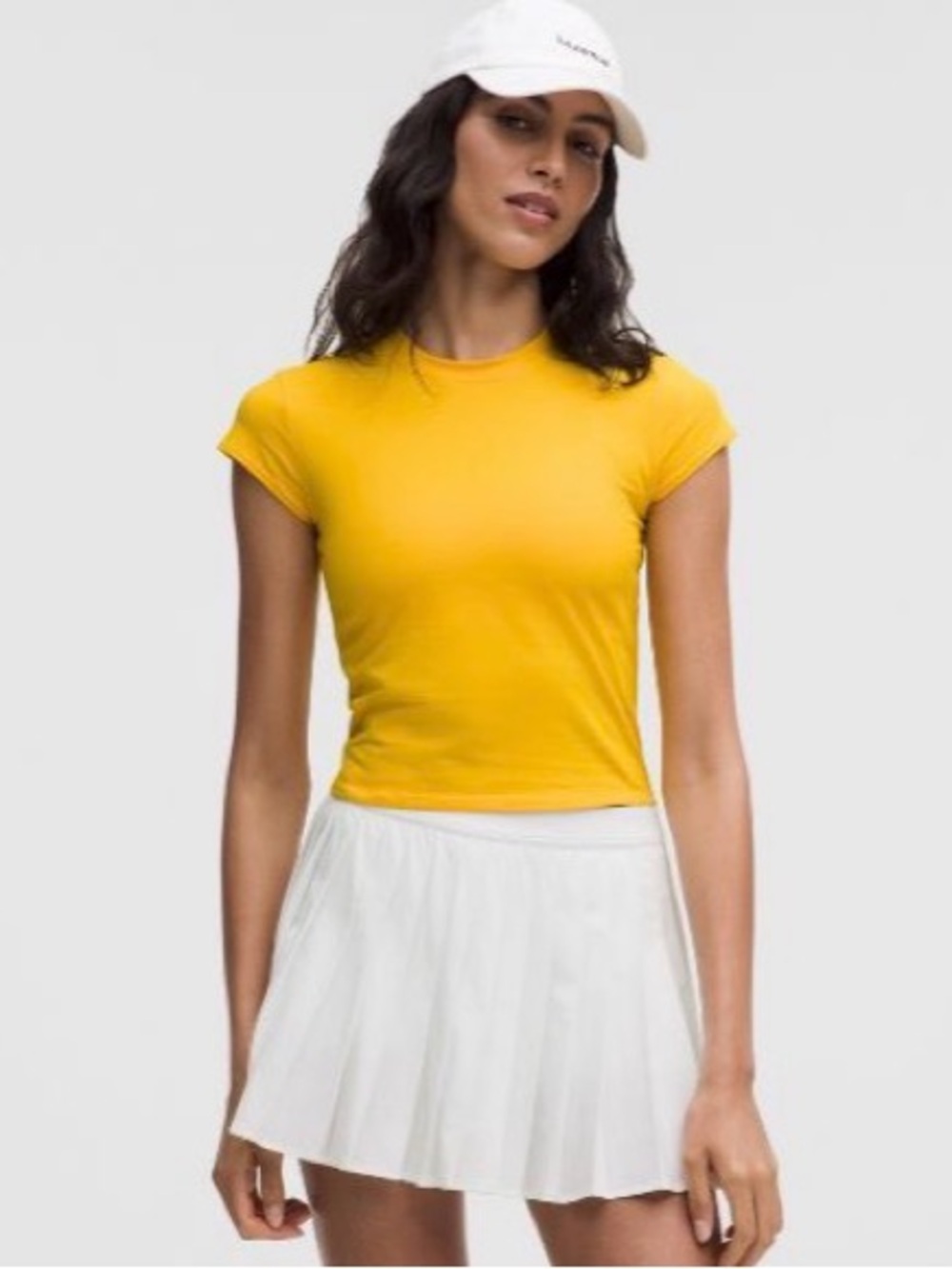 lululemon athletica Women's Yellow Fitted Short Sleeve Tee